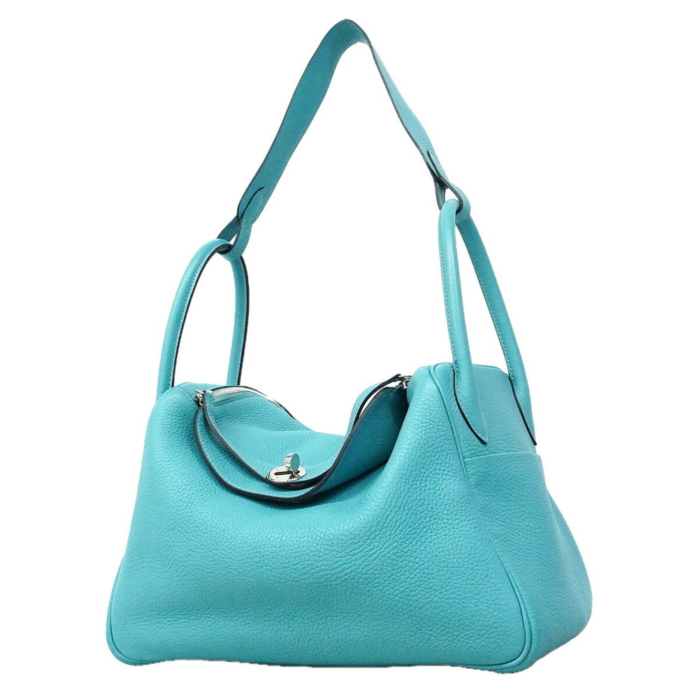 Hermes Lindy 30 Handbag, Taurillon Clemence Leather, Blue Saint-Cyr, T Stamp,...